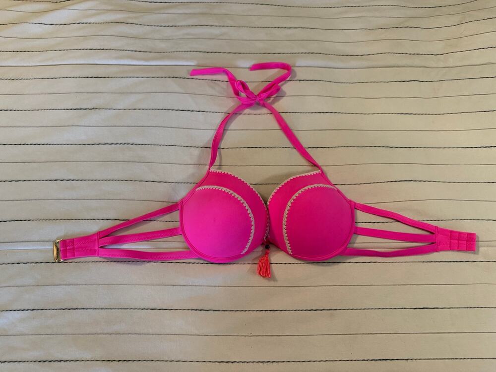 Stunning Shade & Shore Neon Pink Push-Up Bikini Top